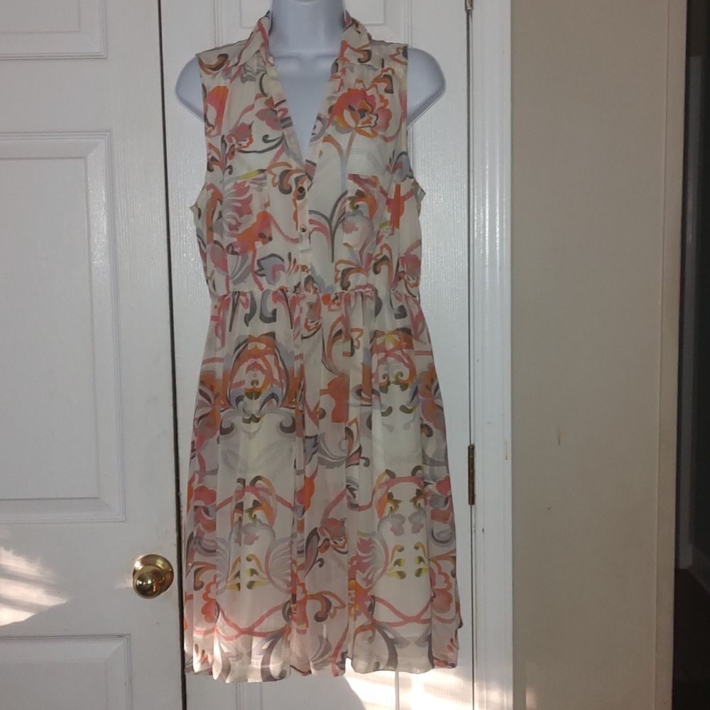 H&M sleeveless spring summer beach wedding graduation floral print dress Sz 14